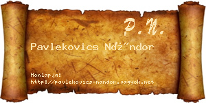 Pavlekovics Nándor névjegykártya